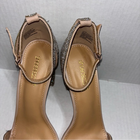 Shoe dazzle old Lyvia rhinestone chunky heel sandal size 10 - Picture 8 of 9